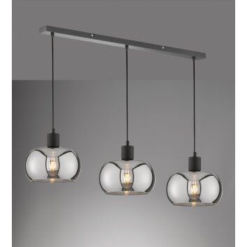 Fischer & Honsel Dima Hanglamp Zwart, 3-lichts