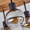 Vouhet Plafondlamp Bruin, houtlook, Zwart, 4-lichts