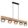 Globo MOITAS Hanger houtlook, Zwart, 5-lichts