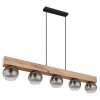 Globo MOITAS Hanger houtlook, Zwart, 5-lichts