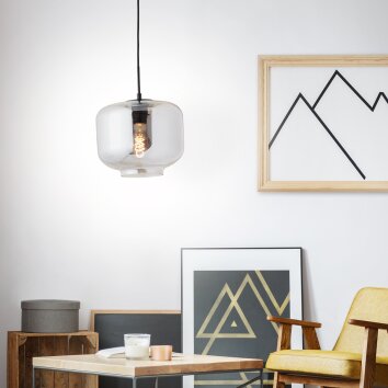 Brilliant Kleon Hanger Zwart, 1-licht