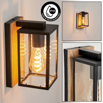 Fortunies Buiten muurverlichting Bruin, houtlook, Zwart, 1-licht