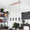 Javel Hanglamp Bruin, houtlook, 4-lichts