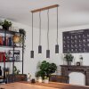 Javel Hanglamp Bruin, houtlook, 4-lichts