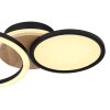 Globo SID Plafondlamp LED houtlook, Zwart, 1-licht