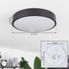 Samaira Plafondlamp LED Zwart, 1-licht