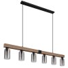 Globo HADERA Hanger houtlook, Zwart, 6-lichts