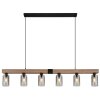 Globo HADERA Hanger houtlook, Zwart, 6-lichts