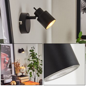 Nestavel Muurlamp LED Zwart, 1-licht