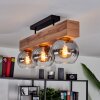 Vouhet Plafondlamp Bruin, houtlook, Zwart, 3-lichts