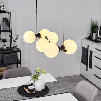 Rascoupet Hanglamp Zwart, 6-lichts