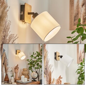 Alsen Muurlamp Hout licht, Zwart, 1-licht