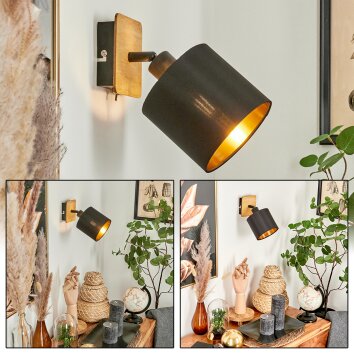 Alsen Muurlamp Natuurlijke kleuren, Zwart, 1-licht