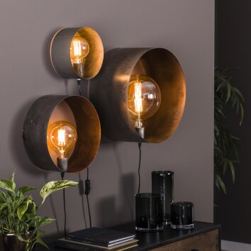 Charger Muurlamp Oud zilver, 3-lichts