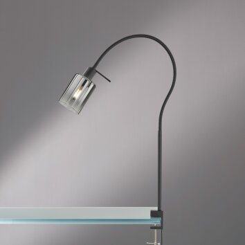 Fischer & Honsel Iska Klemlamp Zwart, 1-licht