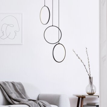 Brilliant Chaumont Hanglamp LED Zwart, 3-lichts