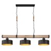 Globo RIELLY Hanger houtlook, Zwart, 3-lichts