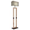 Globo OSSI Staande lamp houtlook, Zwart, 1-licht