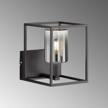 Fischer & Honsel Iska Muurlamp Zwart, 1-licht