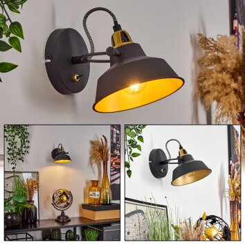 Llanage Muurlamp Zwart, Wit, 1-licht