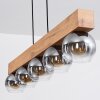 Vouhet Hanglamp Bruin, houtlook, Zwart, 5-lichts