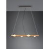 Trio Tailor Hanglamp Donkerbruin, Natuurlijke kleuren, Nikkel mat, 4-lichts