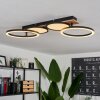 Avelal Plafondlamp LED Bruin, houtlook, Zwart, 1-licht