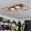 Avelal Plafondlamp LED Bruin, houtlook, Zwart, 1-licht