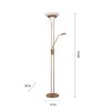 Leuchten-Direkt ZAHARA Uplighter LED Oud messing, 2-lichts