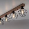 Leuchten-Direkt KASKA Plafondlamp houtlook, Zwart, 4-lichts