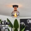 Vouhet Plafondlamp Bruin, houtlook, Zwart, 1-licht