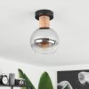 Vouhet Plafondlamp Bruin, houtlook, Zwart, 1-licht