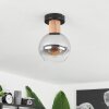 Vouhet Plafondlamp Bruin, houtlook, Zwart, 1-licht