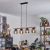 Podre Hanger Hout licht, Zwart, 4-lichts