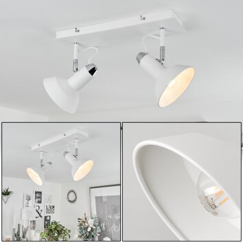 Vouzy Plafondlamp Wit, 2-lichts