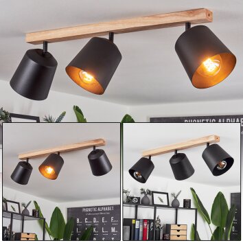 Caetanos Plafondlamp Hout licht, 3-lichts