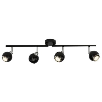 Brilliant Ina Plafond spot LED Chroom, Zwart, 4-lichts