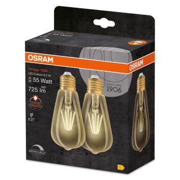 OSRAM Vintage 1906 Set van 2 LED E27 6,5 Watt 2400 Kelvin 725 Lumen