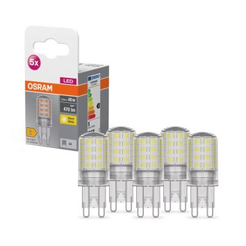 OSRAM LED BASE PIN set van 5 LED G9 4,2 watt 2700 kelvin 470 lumen