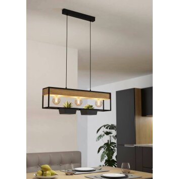 Eglo LIBERTAD Hanglamp Natuurlijke kleuren, Zwart, 3-lichts