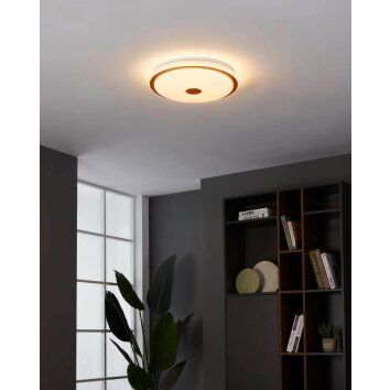 Eglo LANCIANO Plafondlamp LED Bruin, Wit, 1-licht, Afstandsbediening