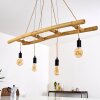 Canazei Hanglamp Bruin, Hout licht, Zwart, 4-lichts