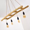 Canazei Hanglamp Bruin, Hout licht, Zwart, 4-lichts