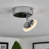 Lucy Plafondlamp LED Chroom, 1-licht, Afstandsbediening, Kleurwisselaar