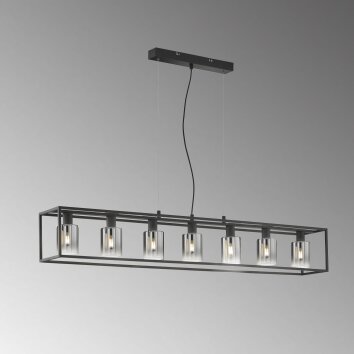 Fischer & Honsel Iska Hanglamp Zwart, 7-lichts