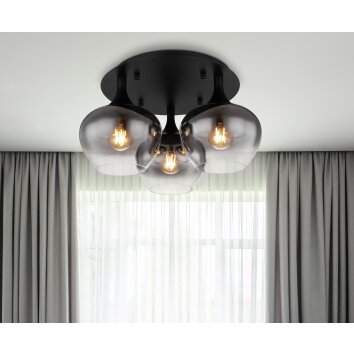 Globo MAXY Plafondlamp Zwart, 3-lichts