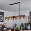 Vouhet Hanglamp Bruin, houtlook, Zwart, 6-lichts