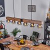 Vouhet Hanglamp Bruin, houtlook, Zwart, 6-lichts