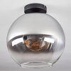 Koyoto  Plafondlamp Glas 30 cm Chroom, Duidelijk, Rookkleurig, 1-licht