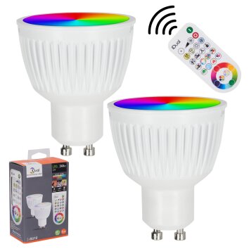 iDual GU10 LED RGB 6,5 Watt 2200-6500 Kelvin 345 Lumen Set van 2 met afstandsbediening